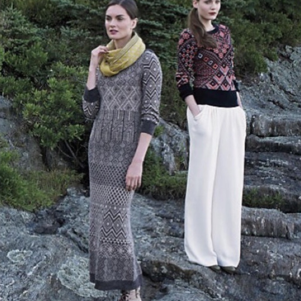 Anthro Sparrow Multiburst Print Maxi Sweater Dress